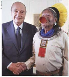 Le Président Chirac parraine l’Institut Raoni